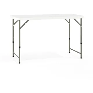 Flash Furniture Elon Klapptisch, höhenverstellbar, zusammenklappbar, Granit, Weiß, Kunststoff, 120 cm