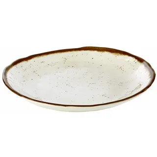 APS 84515 Teller STONE ART, Ø 24,5 cm, Höhe 3,5 cm, Melamin, creme/weiß