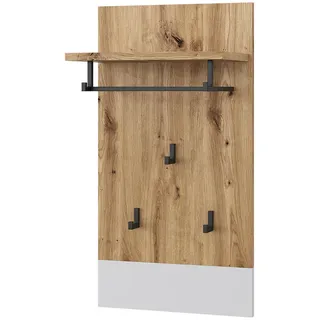 Vicco Wandgarderobe Selena Weiß/Artisan 44 x 83 cm , Weiß, Eiche Artisan , Holzwerkstoff , 1 Fächer , 44x83x25.6 cm , Garderobe, Garderobenpaneele