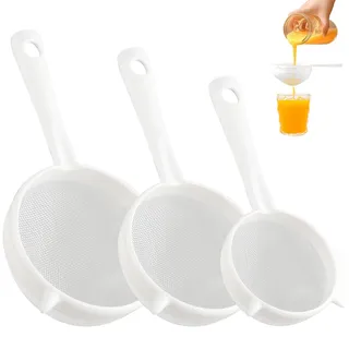 GmwyCzV 3 Stück Küchensieb Plastik Set, Kunststoff-Filterset, Feines Sieb,