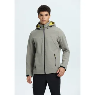 Softshelljacke ICEPEAK "BRIMFIELD", Herren, Gr. 54, grau, Softshell, Obermaterial: 95% Polyester, 5% Elasthan, normal, hoch geschlossener Ausschnitt, mit verstellbarem Klettverschluss, Jacken Softshelljacke, für sportliche Aktivitäten, winddicht, wasserabweisend