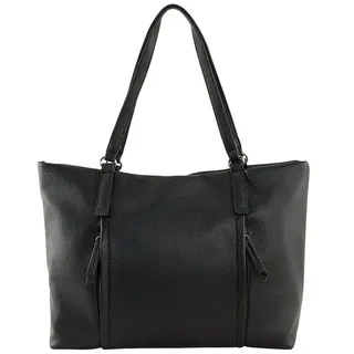 Tom Tailor »Beca« Damen Shopper Umhängetasche Reißverschluss Groß schwarz