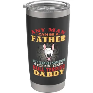 Any Man Can Be A Father Bull Terrier Daddy Funny Dog Lover Doppelwandiger Edelstahl-Thermobecher