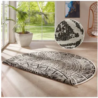 freundin Home Collection Lilja Wendeteppich Ø 100 cm Schwarz/Creme