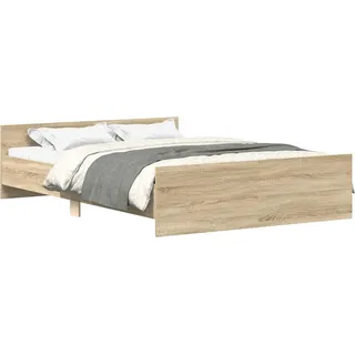 vidaXL Bettgestell mit Kopf- und Fußteil Sonoma-Eiche 140x200 cm - Braun