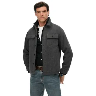 Superdry Merchant Herringbone Langarmhemd - Mono Herringbone - L