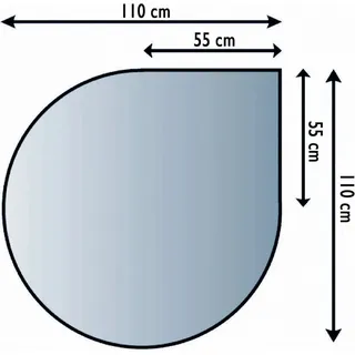 Lienbacher Funkenschutzplatte Glasbodenplatte Tropfenform 8mm Stärke