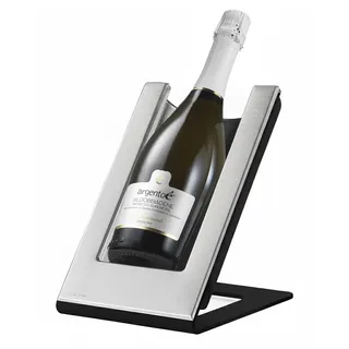 argentoè Gelette Weinkühler mit Silberplakette - Flaschenkühler und Thermischer Flaschenhalter für den Tisch - Sektkühler & Champagnerkühler Ohne Eis - Design Made in Italy (Silber)