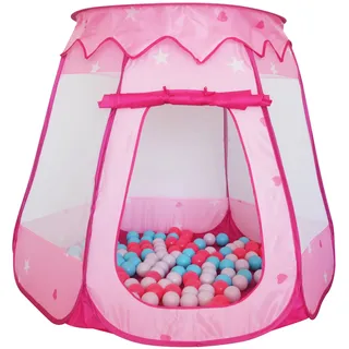 Relaxdays Bällebad mit 100 Bällen, rosa