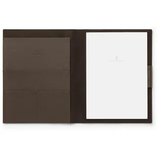 Graf von Faber-Castell 118779 - Schreibmappe DIN A4 Cashmere, Dunkelbraun, mit Notizblock, Stiftschlaufe und Fächer