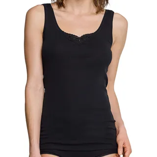 SCHIESSER Damen Trägertop (2er Pack) Unterhemd, Schwarz (schwarz 000), 44