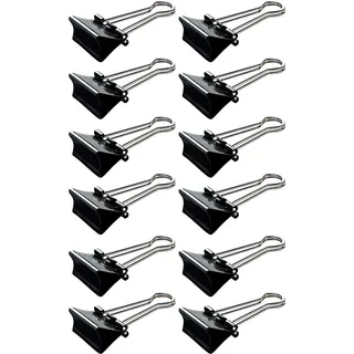 Maul Foldback Klemmer schwarz 12 Stück Metallclips für Büro
