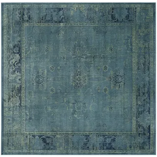 SAFAVIEH Traditionell Teppich für Wohnzimmer, Esszimmer, Schlafzimmer - Vintage Collection, Kurzer Flor, Türkis und Multi, 183 X 183 cm