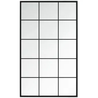 vidaXL Wandspiegel Schwarz 100/60 Cm Metall , Quadratisch , 60x1.6x100 cm , Spiegel, Wandspiegel