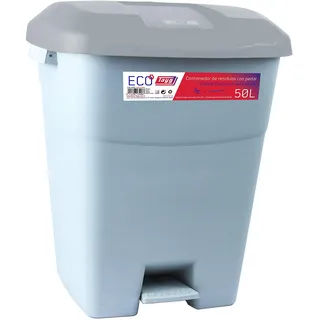 Tayg 434068 Abfallbehälter mit Pedal, grauem Boden und grauem Deckel, 50 Liter