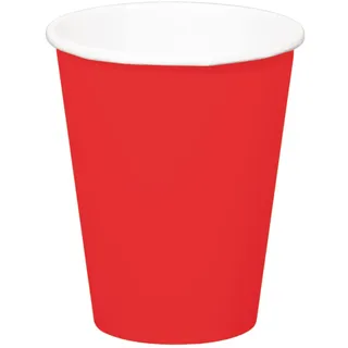 Folat Paper Cups 350ml Red 8's