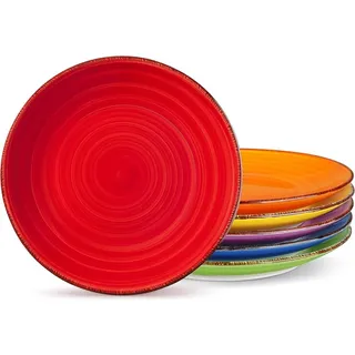 vancasso BONITA Speiseteller Set 6 Personen Steingut Ø 21,5 cm Warme Farbe