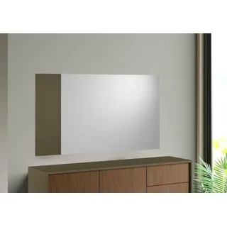 Dmora - Spiegel Coriandolo, dekorativer Eingangsspiegel, Wandeinrichtungsgegenstand mit Seitenprofil, 100% Made in Italy, 110 x 3 x 60 cm, Weiß und Braun