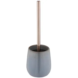 Wenko WC-Garnitur Mod. Sirmione, grau/kupfer, Keramik, Edelstahl, Ø10.5x40 cm, mit schwarzem Bürstenkopf