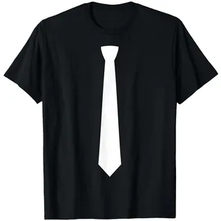 Krawatten Business dresscode elegant Karneval T-Shirt, Herren, Schwarz, L