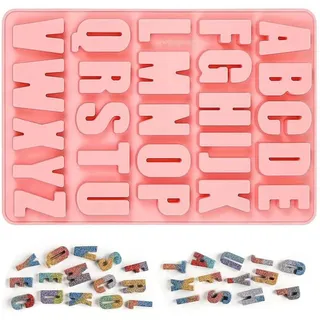 Silikonform für Buchstaben A-Z ideal für kreatives Backen und Gießen - Rosa