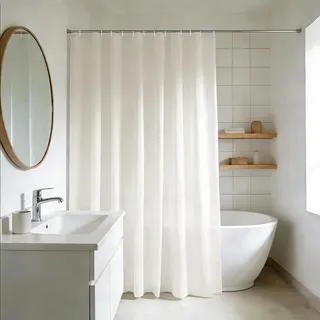 YISURE ÜBERLÄNGE Duschvorhang Creme Beige 240cm Höhe für Badezimmer, Extra Groß Polyester Duschvorhang Antischimmel für Zuhause, wasserabweisend Duschvorhänge für Badewanne, Breite 200 x Höhe 240cm