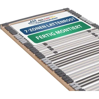 AM Qualitätsmatratzen | Ergonomischer 7-Zonen Lattenrost | 140x200 cm | fertig montiert | 44 Leisten | starr | Lattenrahmen | 140 x 200 cm