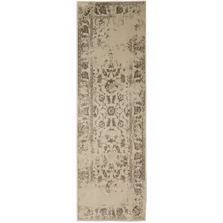 benuta Vintage-Läufer Suki 80/240 cm , Creme, Braun , Kunststoff , Vintage , Rechteckig , 80x240 cm , Oeko-Tex® Standard 100 , für Fußbodenheizung geeignet, in verschiedenen Größen erhältlich, pflegeleicht , Teppiche und Böden, Teppiche, Teppichläufer, Läufer