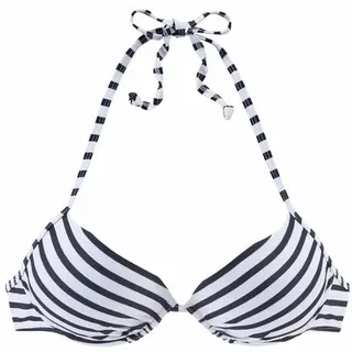 VENICE BEACH Push-Up-Bikini-Top Damen weiß-marine-gestreift Gr.34 Cup B