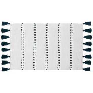 Five Badematte, Baumwolle, mit Quasten, 50 x 75 cm, Petrol