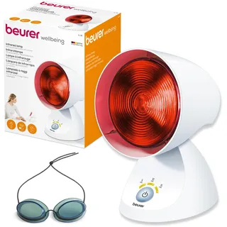 Beurer IL 35 Infrarotlampe, wohltuendes und wärmendes Infrarotlicht mit 3-stufigem Timer, 5 Neigungswinkeln, Lockerung von Muskeln und Linderung von Verspannungen, 1 Stück , Weiß