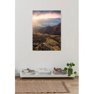 Komar Leinwandbild »Cliffs of Famara - Größe 40 x 60 cm« Baum   Berge   Blumen   Blätter   Foto   Jahreszeiten   Landschaft   Meer   Natur   Palmen   Strand Packung, 1 Stk. tlg. Keilrahmenbild mi Echtholzrahmen, bunt
