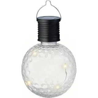 Solar Gartenleuchte LED Kugel Glühbirne 8x11cm Kunststoff Warmweiß - Transparent
