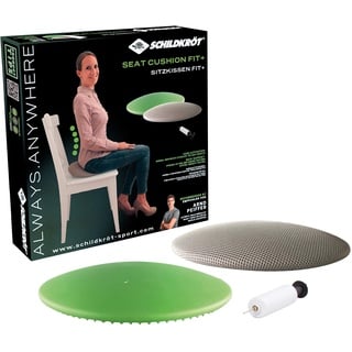 Donic Schildkröt Schildkröt Fitness Seat Cushion Fit+, neuartiges Sitzkissen, Balance Cushion in Linsenform, mit Stoffbezug und Pumpe, inkl. Übungsposter, 960037