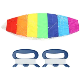 Dual Line Stunt Drachen Regenbogen Fliegen Werkzeuge Outdoor Park Garten Strand Surfender Sport Spiele Spaß(1.4m)