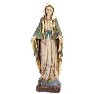 DRW Wunderbare Jungfrau-Figur aus Harz, altes Holz, handbemalt, 31 cm