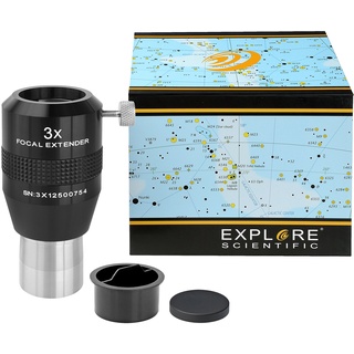 Explore Scientific Fokal Extender 3x 31.7mm/1.25" Barlowlinse zur Erhöhung der Brennweite für Teleskope