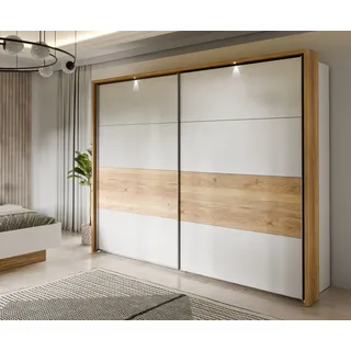 Forte Schwebetürenschrank MAYACUS 269,9 x 210,5 x 61,2 cm Weiß