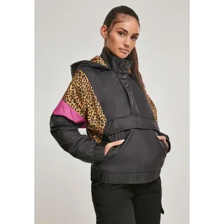 URBAN CLASSICS Ladies AOP Mixed Pull Over Jacket Black/Leo