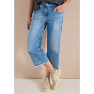 3/4-Jeans CECIL "Style Neele", Damen, Gr. 25, N-Gr, light blau washed, Denim/Jeans, Obermaterial: 78% Baumwolle, 20% Polyester, 2% Elasthan, loose fit 3/4-Länge, Jeans 3/4-Jeans, Loose Fit mit hoher Leibhöhe und weiter Beinform