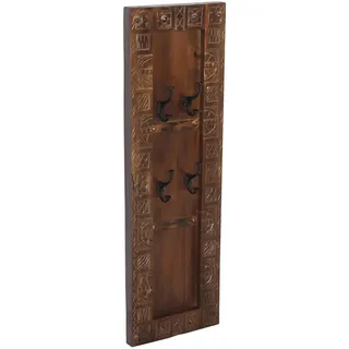 Mid.you Garderobenpaneel , Braun, Schwarz , Holz, Metall , Altholz , massiv , 35x110x8 cm , Aufhängemöglichkeit , Garderobe, Garderobenpaneele, Garderobenpaneele