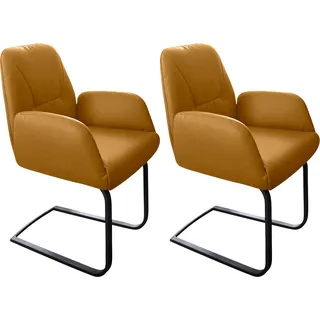 W.Schillig Freischwinger Leder gelb 2er Set