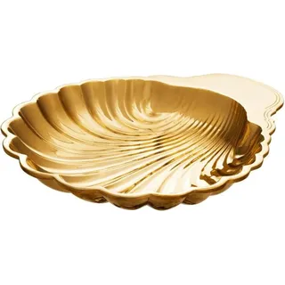 Casa Padrino Luxus Messing Muschel Serviertablett Gold - Designer Tablett - Gold