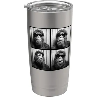 Photobooth Bigfoot Selfie | Lustiger Sasquatch mit Sonnenbrille Doppelwandiger Edelstahl-Thermobecher