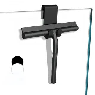 Duschabzieher für Glastüren, 27,9 cm, Allzweckabzieher für Duschtüren, Fenster, Badezimmer, Spiegel, Auto-Windschutzscheibe, Reinigung von Fliesenwand (mattschwarz, 27,9 cm)