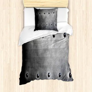 ABAKUHAUS industriell Mantele, Schwarze Schmutz-Platte, Milbensicher Allergiker geeignet mit Kissenbezügen, 135 cm x 200 cm - 80 x 80 cm, Schwarzgrau - Schwarz