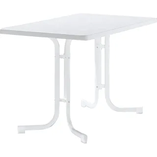 Sieger Gartentisch 115 x 70 x 72 cm weiß/marmordekor weiß