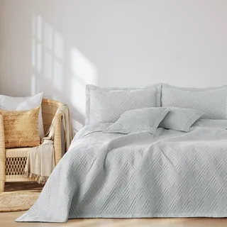 AmeliaHome Bettüberwurf 220 x 240 cm Silber