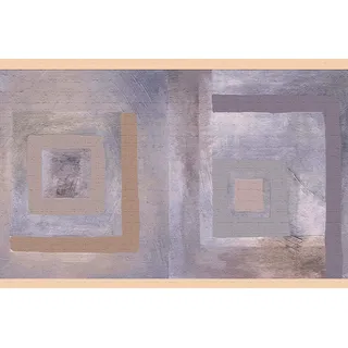 Dundee Deco DDAZBD9056 Tapetenbordüre, zum Abziehen und Aufkleben, geometrische Sepia, Mauve, Tawny, quadratische Formen, Wandbordüre, Retro-Design, 4,57 m x 17,78 cm, selbstklebend