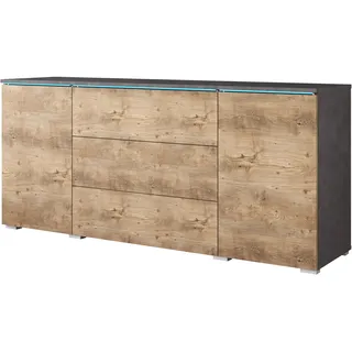 Home Affaire Sideboard VERA, grifflos 150 x 67,9 x 39,5 cm grau / Weiß